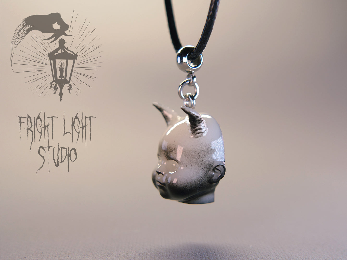 Demon Baby Head Necklace – Gothic Horror Pendant