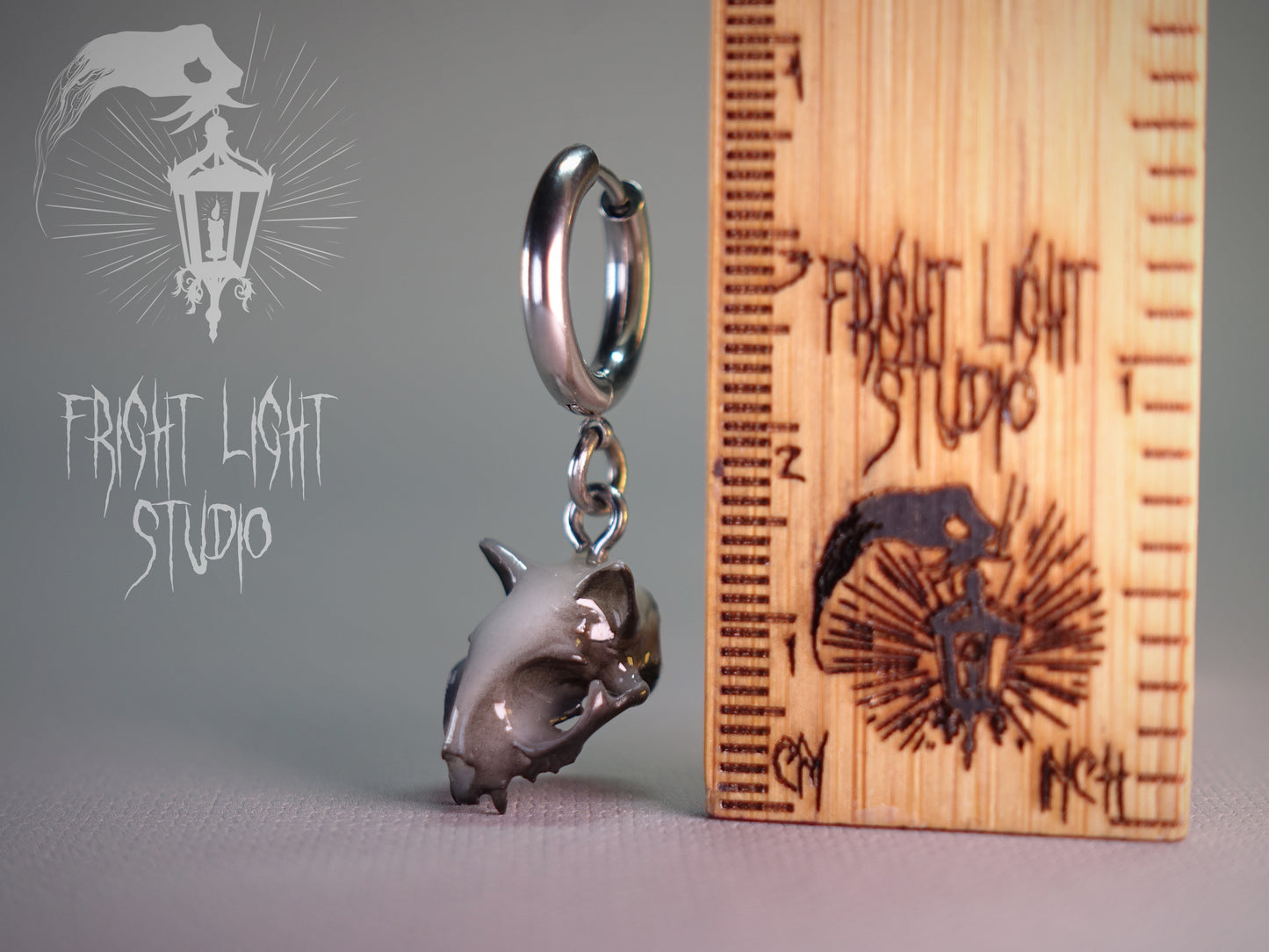 Cat Skull Ghost Earrings