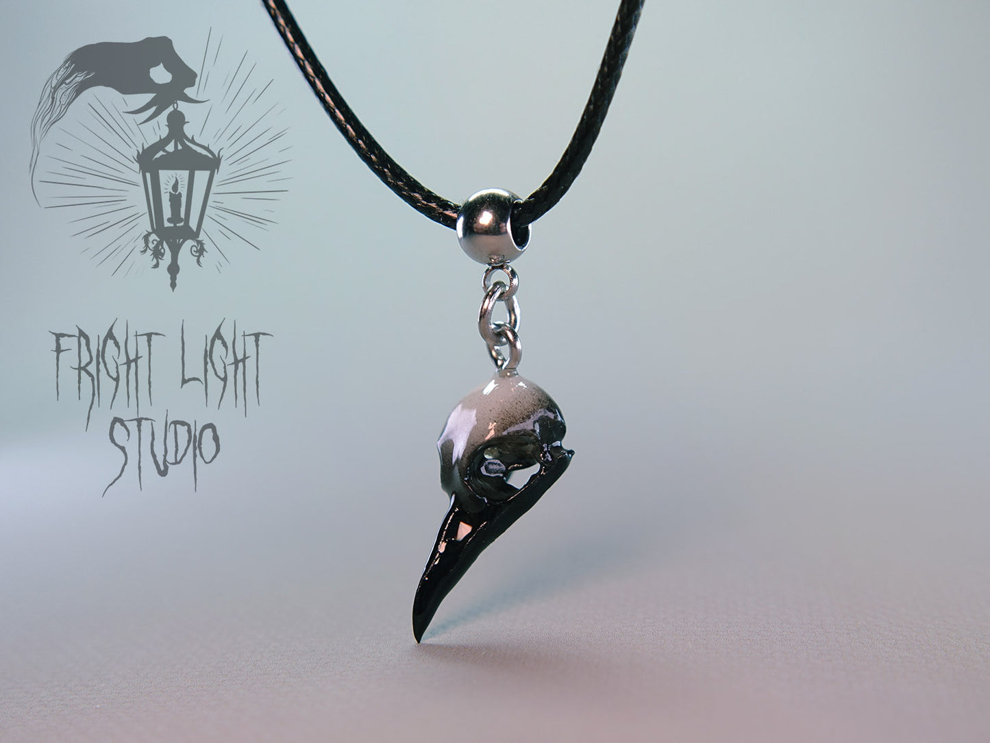Raven Skull Necklace – Gothic Bird Skull Pendant