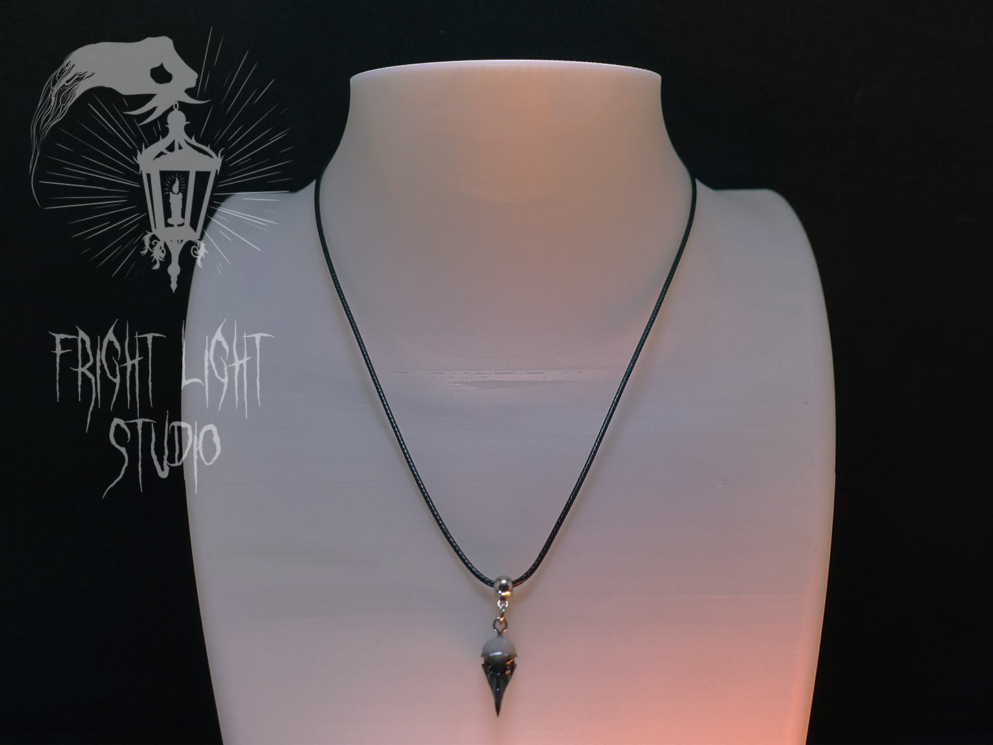 Raven Skull Necklace – Gothic Bird Skull Pendant