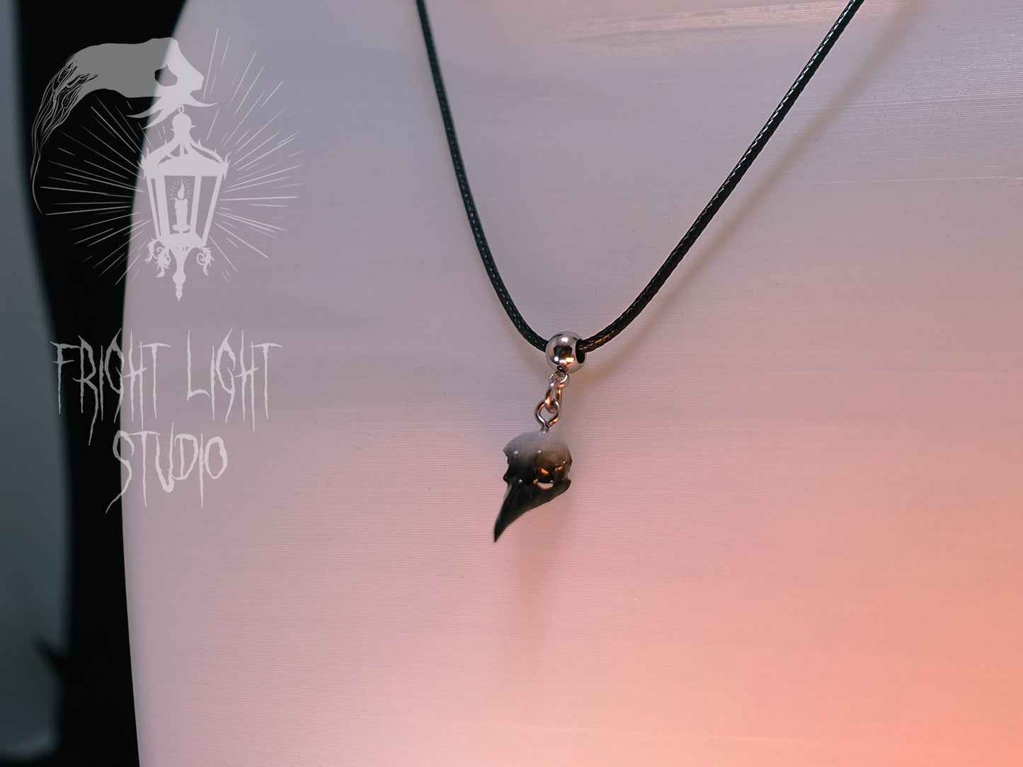Raven Skull Necklace – Gothic Bird Skull Pendant