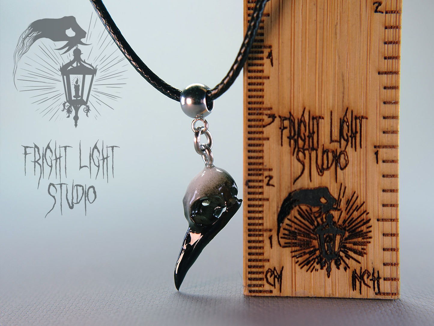 Raven Skull Necklace – Gothic Bird Skull Pendant