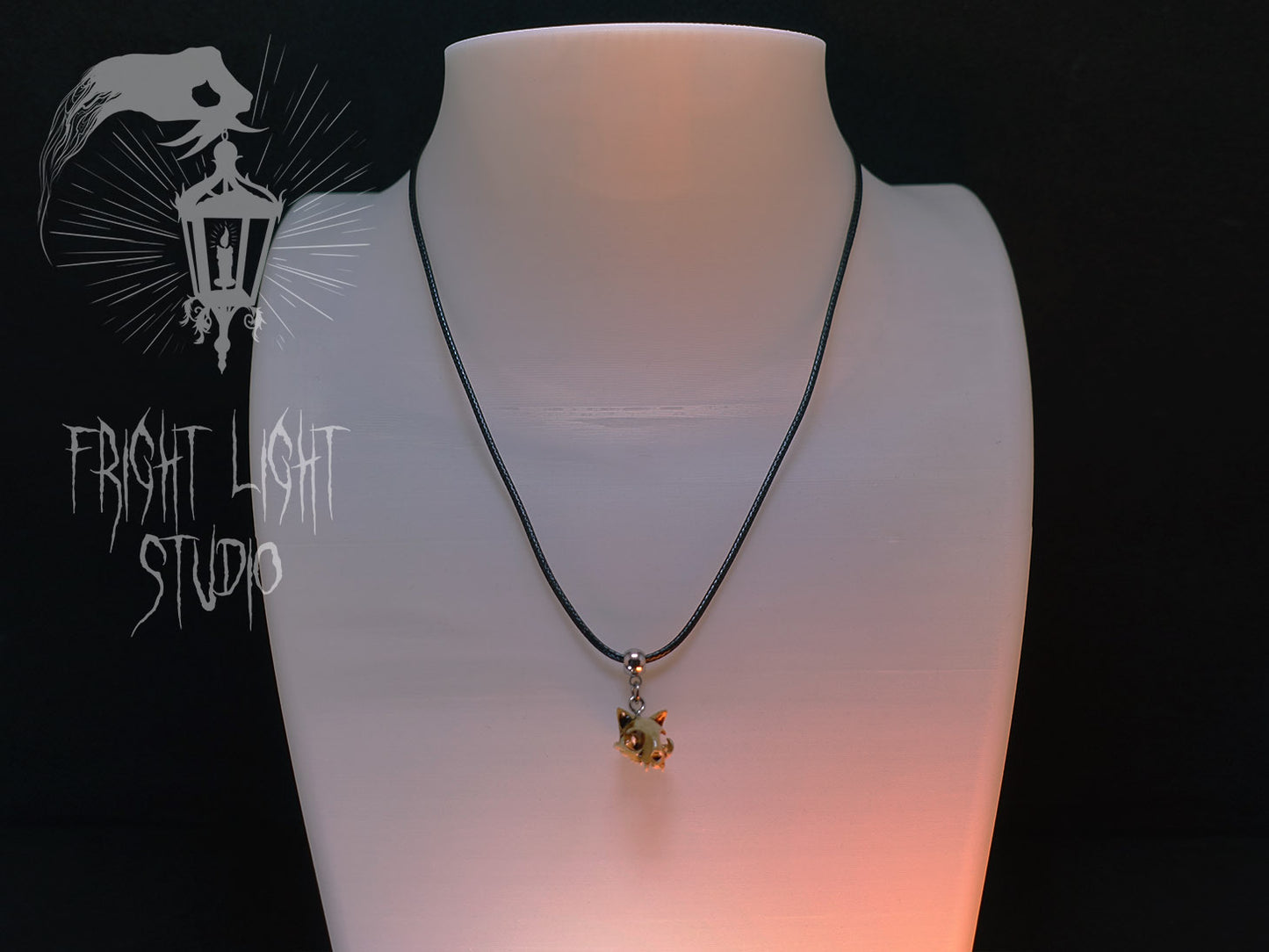 Cat Skull Necklace – Aged Bone Gothic Pendant