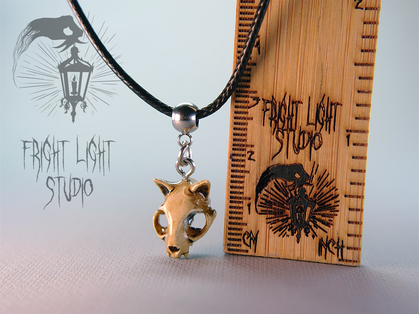 Cat Skull Necklace – Aged Bone Gothic Pendant