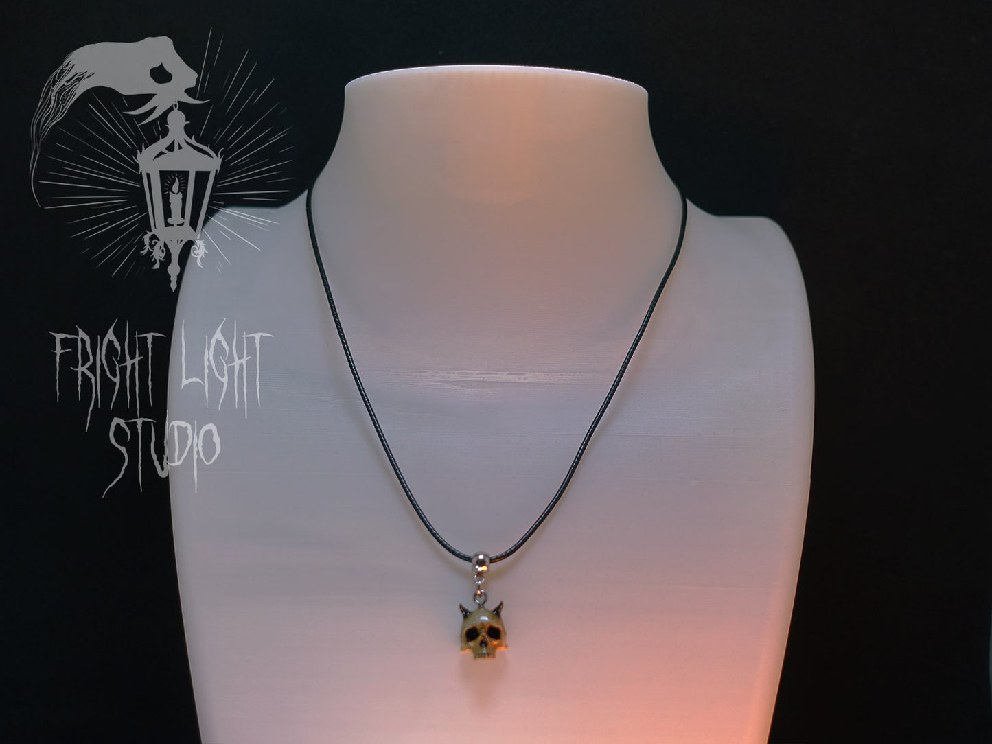 Devil Skull Necklace – Aged Bone Gothic Pendant