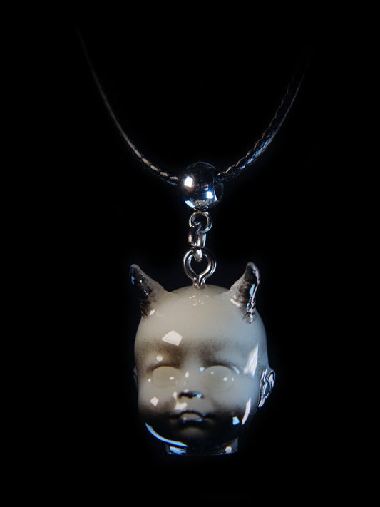Demon Baby Head Necklace – Gothic Horror Pendant