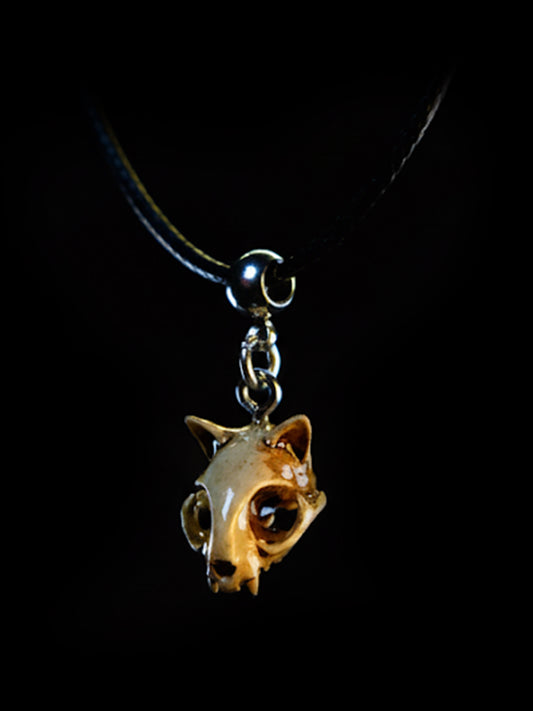 Cat Skull Necklace – Aged Bone Gothic Pendant